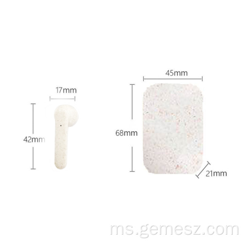 Earbud Jerami Gandum Ramah Lingkungan Earbud TWS Tanpa Wayar